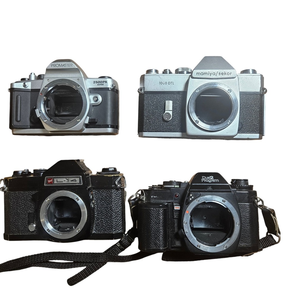 VTG Lot  35mm SLR Camera Body Mamiya 1000 DTL Promaster 2500PK Untested Parts